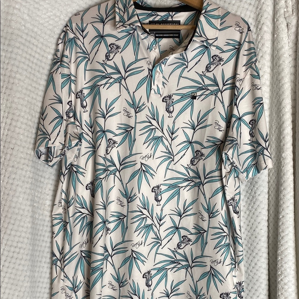 Flomotion Men's Tropical Print Polo Shirt